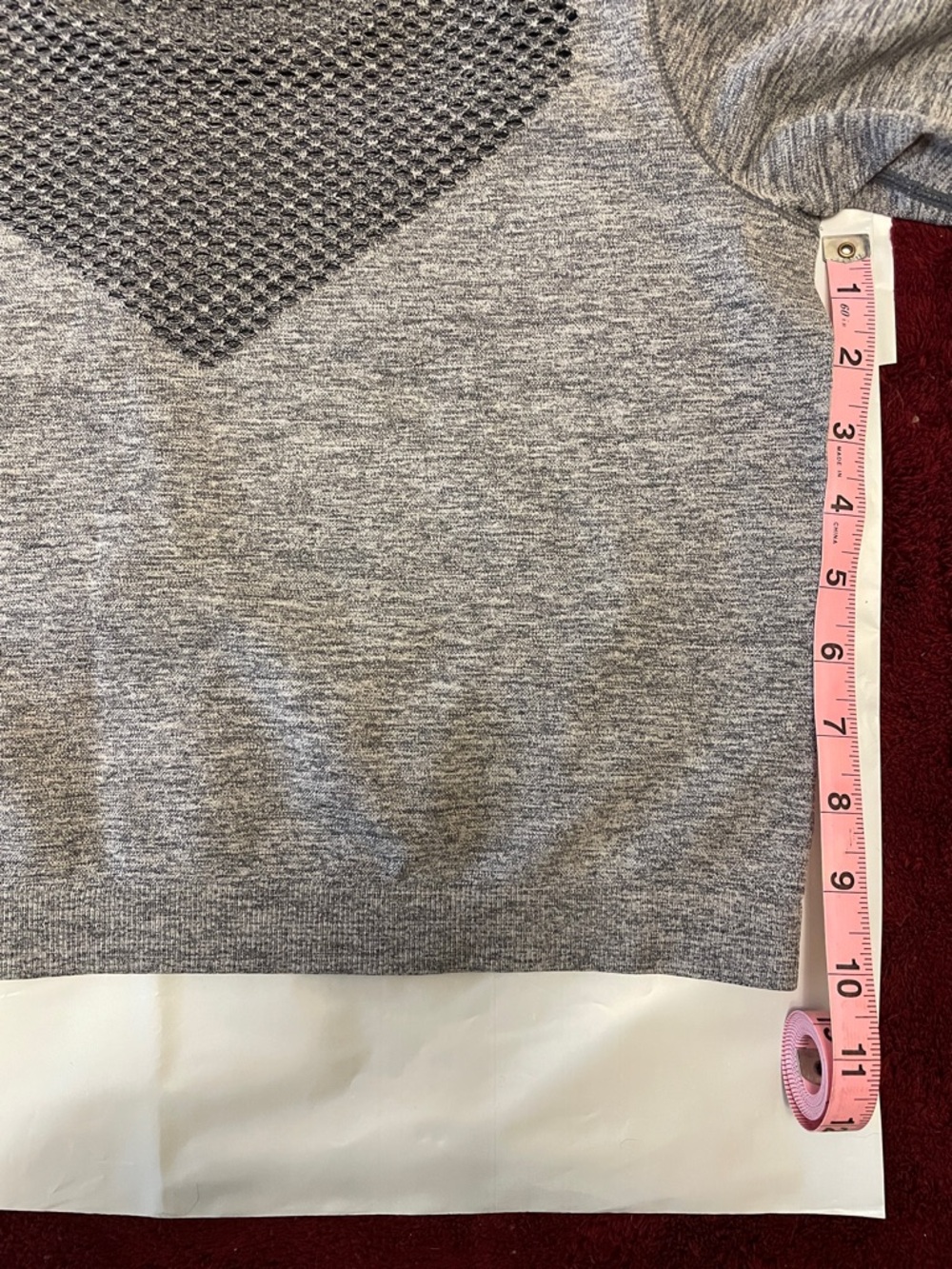 Gray Long Sleeve Mesh Pullover - Picture 8 of 9